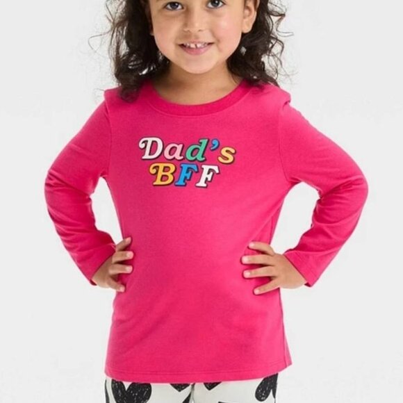 Toddler Girls Long Sleeve Dads BFF Graphic T-Shirt - Size: 2T - Picture 1 of 4